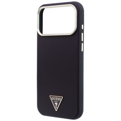 6. Guess Kevlar Triangle Logo MagSafe Case for iPhone 17 Pro Max / 18 Pro Max - Burgundy