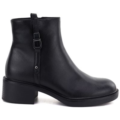 2. Black Sergio Leone women's leather block ankle boots