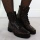 7. Women's brown leopard print worker boots Rieker Remonte D2S72-90