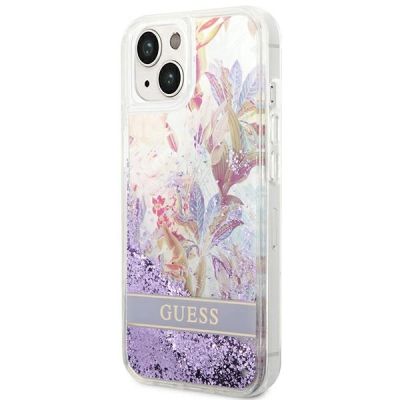 2. Guess GUHCP14MLFLSU iPhone 14 Plus 6.7 "violet / purple hardcase Flower Liquid Glitter