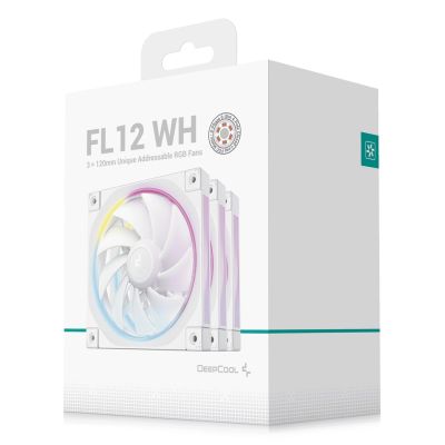 8. Deepcool FL12 fan, white, 3-pack, 120 mm, 2150 RPM, 12 V