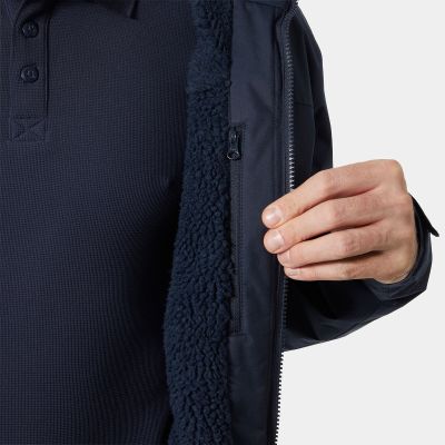 4. Helly Hansen Men's Crew Hooded Pile Jacket 34526 597