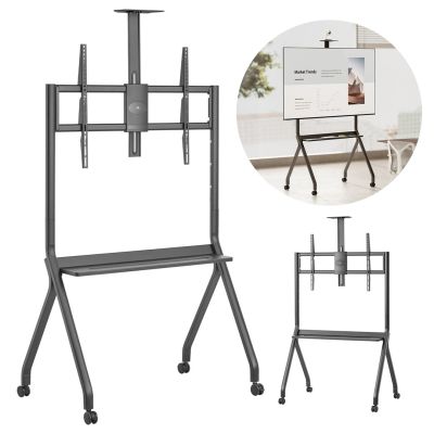 2. MACLEAN TV TROLLEY, CAMERA SHELF, ON WHEELS, 55-100", MAX. LOAD 120KG/10KG SHELF, MAX. VESA 900X600 MC-114 B