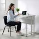 3. MACLEAN FOLDING DESK / TABLE MACLEAN, WHITE, MOBILE 100X73CM, MAX. 50KG, ANGLED, L-SHAPED, MC-126 L/W