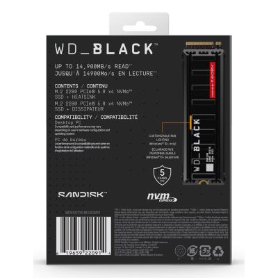 11. Western Digital Black SN8100 1TB M.2 PCI Express 5.0 NVMe TLC 3D NAND