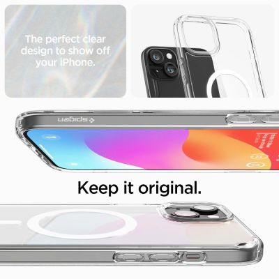10. Spigen Ultra Hybrid Mag Case with MagSafe for iPhone 15 - White