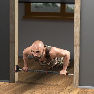 17. HMS DD401 pull-up bar with spirit level, width 98-133 cm