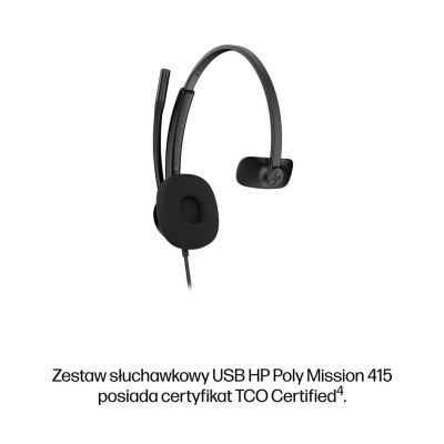 72. HP Poly Mission 415 Monaural USB Wired Headset Classic