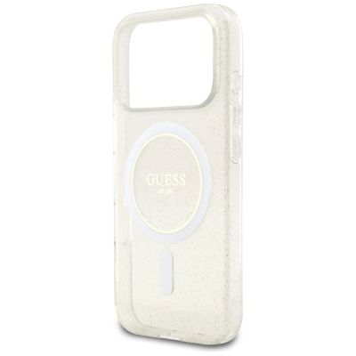 6. Guess IML Glitter Pearl Strap MagSafe Case for iPhone 17 Pro - Transparent