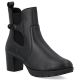 Women's leather ankle boots with heels, insulated, black, Rieker 77651-00