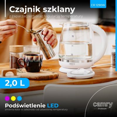 11. Electric kettle CAMRY CR 1290w white