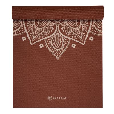 6. Gaiam Intense Rust Sundial Flower Yoga Mat 5mm 65733