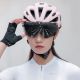 14. Rockbros Bike Helmet with Visor, Detachable UV Goggles, Detachable Visor, Unisex - Pink