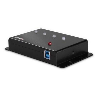 2. Lindy 43374 USB 3.2 Gen 1 (3.1 Gen 1) Type-B Hubs and Concentrators 5000 Mbit/s Black