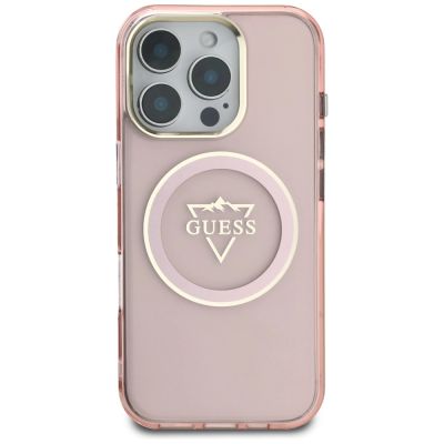 3. Guess IML Metal Mountain Logo MagSafe iPhone 16 Pro Max Case - Pink