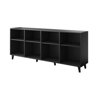 4. ETNA chest of drawers 200x42x82 black matt + craft oak