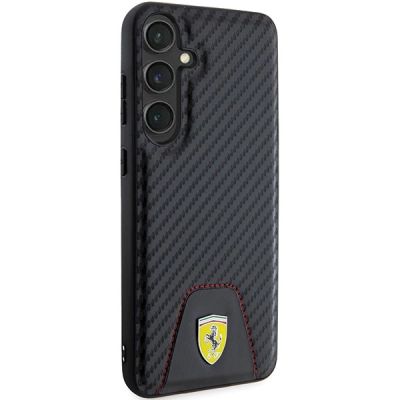 4. Ferrari Carbon Stitched Bottom case for Samsung Galaxy S24+ - black