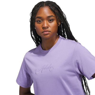 4. adidas Cursive Women's T-Shirt Light Purple KB2402