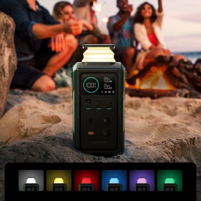 13. Powerbank Joyroom JR-PBF10 75000mAh 100W 3x USB-C 3x USB-A with foldable flashlight and handle - green