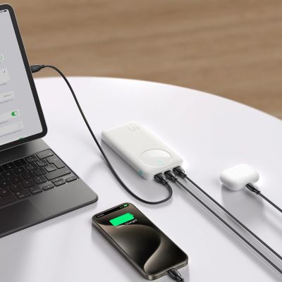 9. Powerbank Joyroom JR-PBF12 10000mAh 2.4A 2x USB-A 1x USB-C - white