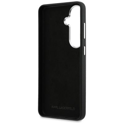 7. Karl Lagerfeld Saffiano Double Heads Metal Case for Samsung Galaxy S26+ - Black