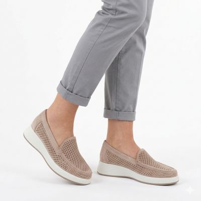 5. Women's openwork nude platform shoes Sergio Leone MK097H