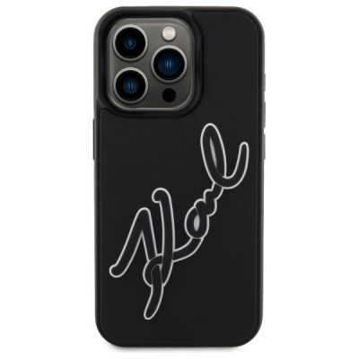 3. Karl Lagerfeld 3D Rubber Signature Case for iPhone 15 Pro - Black