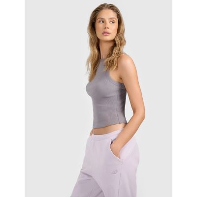 4. Women's slim ribbed knit top 4F 4FRAW25TSLEF310-25S