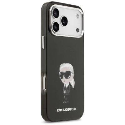 4. Karl Lagerfeld IML Aquarelle Karl & Logo MagSafe Case for iPhone 17 Pro Max - Black
