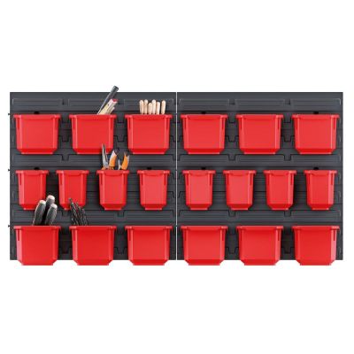 17. WORKSHOP BOARD WITH A SET OF 20 CONTAINERS ORDERLINE KISTENBERG