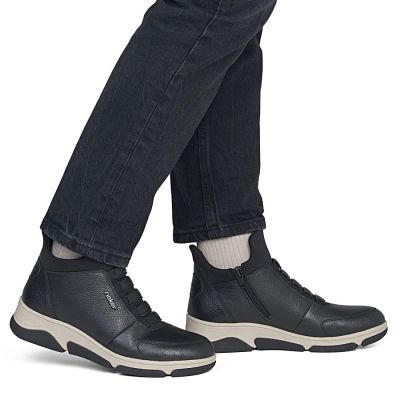 12. Women's leather ankle boots, insulated black Rieker L5651-01