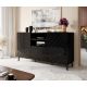 3. ABETO chest of drawers 150x42x82 black/black gloss