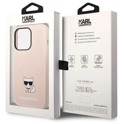 8. Karl Lagerfeld KLHCP14LSLCTPI iPhone 14 Pro 6.1 "hardcase light pink / light pink Silicone Choupette Body