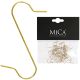 METAL HOOKS FOR CHRISTMAS BAUBLES 50 PCS GOLD MICA