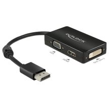 DeLOCK 0.16m DisplayPort/VGA+HDMI+DVI 0.16 m VGA (D-Sub)+ HDMI + DVI Black