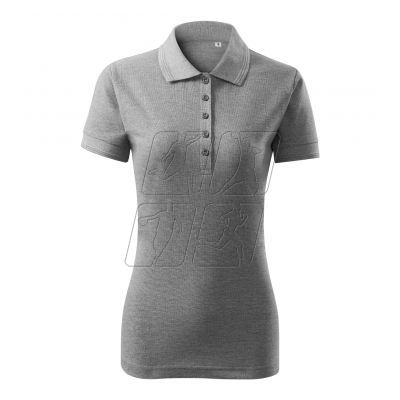 2. Women's Pique Polo Free Polo Shirt (Dark Grey Melange)