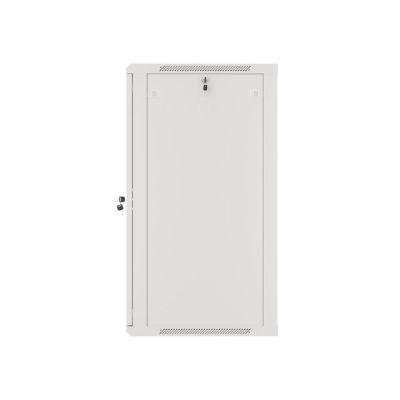 13. Lanberg WF01-6622-10S single-section cabinet (22U; 1080mm / 600mm / 600 mm; wall-mounted; Glass; 19''; gray)