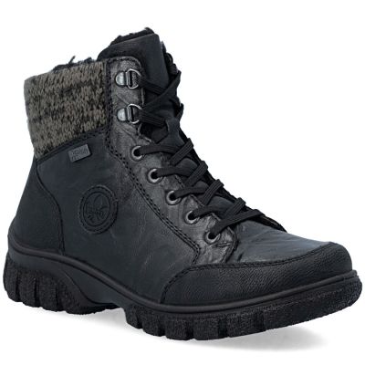 Rieker Z7230-00 Waterproof Leather Women's Boots Black