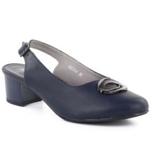 Women's navy blue open-heel pumps M.Daszyński SA233-4