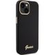 4. Guess Silicone Script Metal Logo & Frame case for iPhone 15 - black