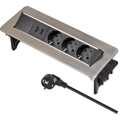 Indesk Power 3x 2xUSB Desktop Power Strip