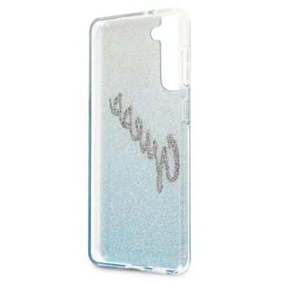 7. Guess GUHCS21MPCUGLSBL S21+ G996 blue/blue hardcase Glitter Gradient Script
