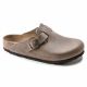 Birkenstock Boston Tabacco Brown Oiled Leather Regular Wide Slides for Women/Men (0960811)
