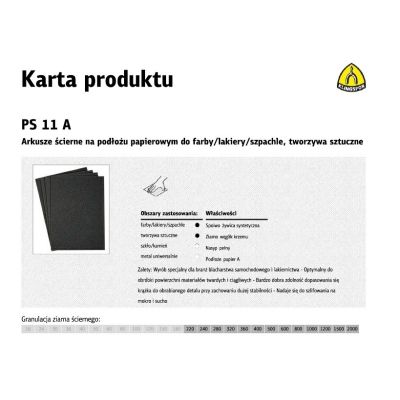 KLINGSPOR WATER-BASED SANDPAPER P 500 PS11A/50pcs.