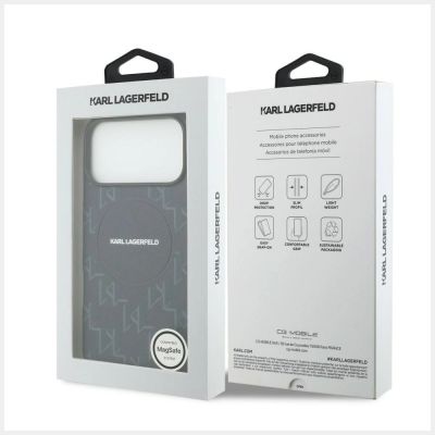 8. Karl Lagerfeld Monogram Logo MagSafe Case for iPhone 17 Pro Max - Blue
