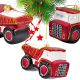 MICA GLASS CHRISTMAS TREE ORNAMENT IN THE SHAPE OF A DUMP TRUCK