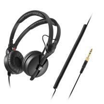 Sennheiser HD 25 PLUS - Professional headphones, closed, straight and spiral cable, additional velour pads, carrying case