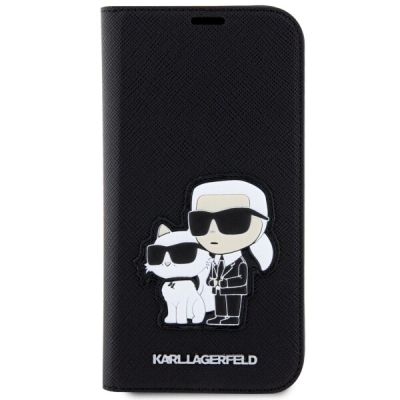 3. Karl Lagerfeld KLBKP14LSANKCPK iPhone 14 Pro 6.1" bookcase black/black Saffiano Karl & Choupette