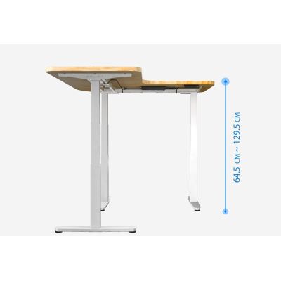 4. The desk frame is equipped with a triple electric motor with a load capacity of 150 kg in an L-shaped shape.