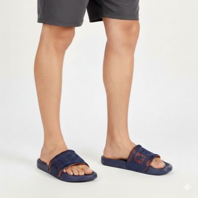 5. Men's navy blue Big Star RR174A052 beach pool flip-flops